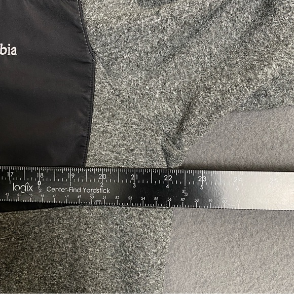 Columbia Sweater Men's Medium 1/4‎ Zip Grey Knit Fleece Chest Pocket - Picture 6 of 9